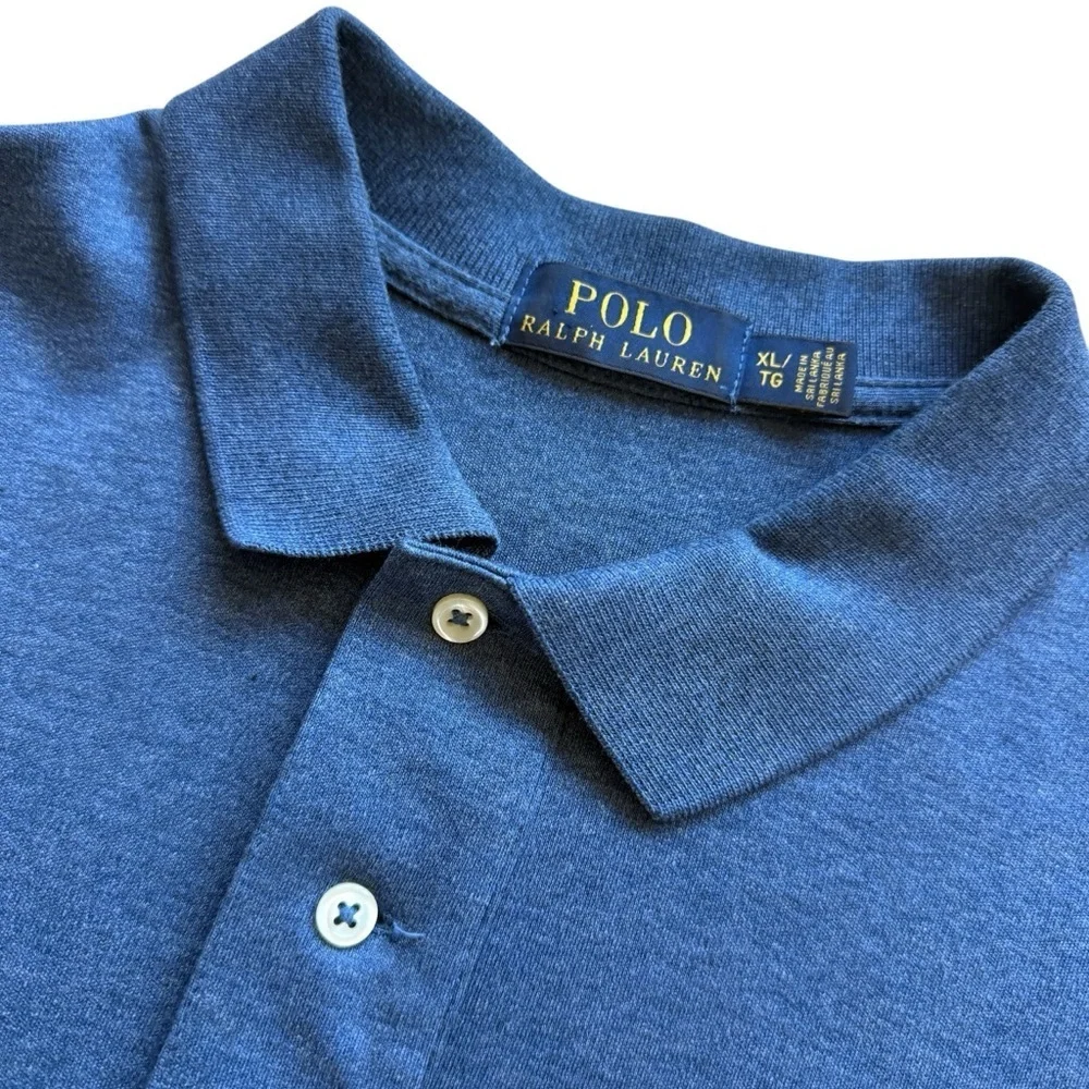 Polo Ralph Lauren Polo Shirt Mens XL Blue Heather Short Sleeve Golf Office Pony